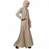 Designer zipper abaya- Beige